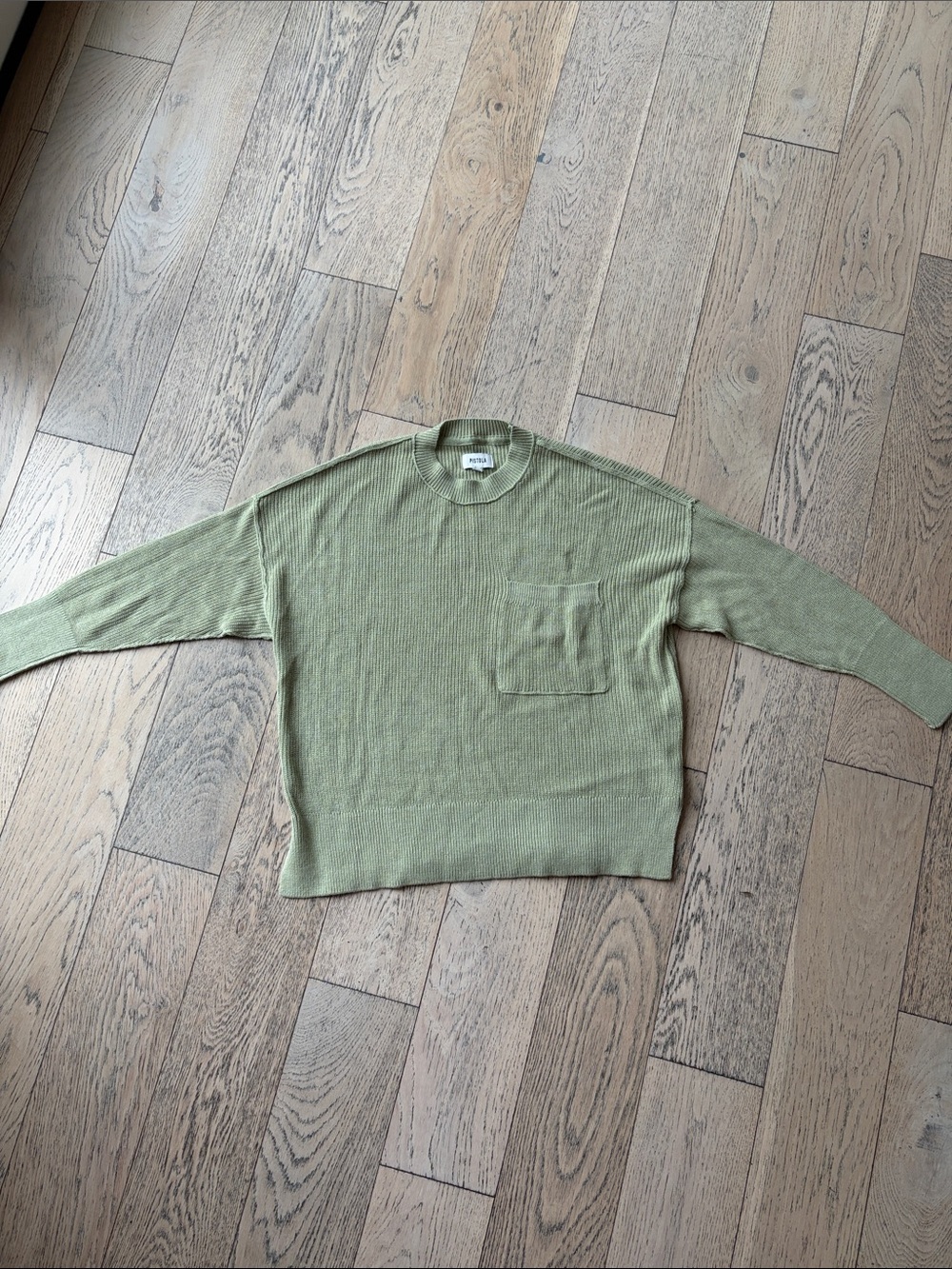 pistola 100% cotton Sage Green Crewneck Sweater with Front Pocket